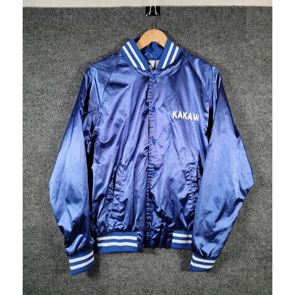 XFL St.‎ Louis Battlehawks Jacket Medium Blue Mens Satin Snap Button Football